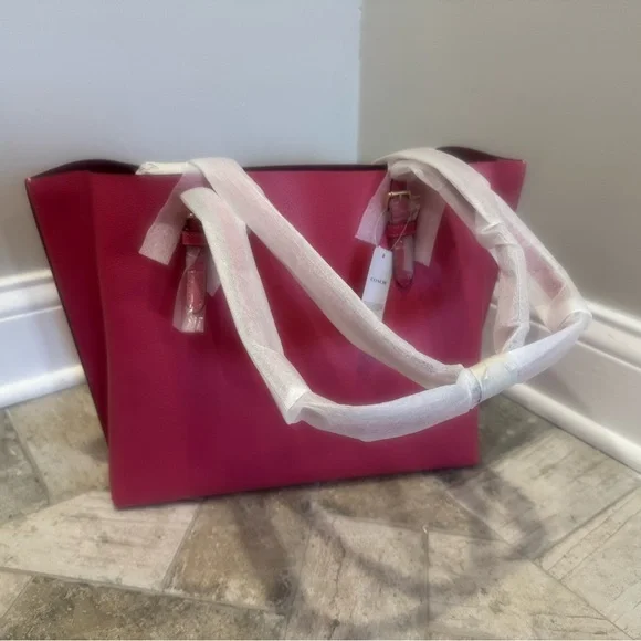 Coach Fuchsia Leather Tote Bag - Picture 3 of 10